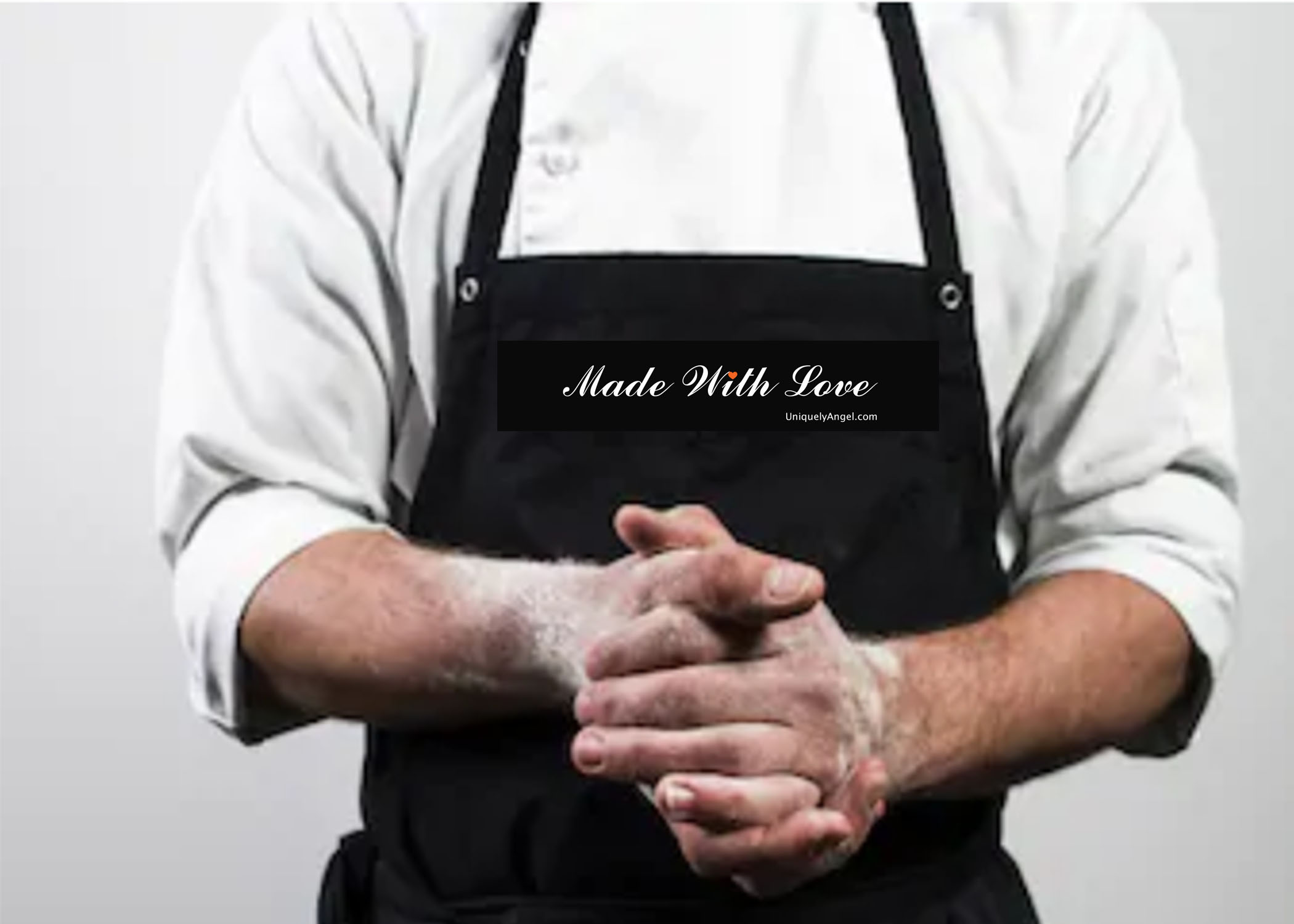 Personalized Made With Love Linen Apron, Custom Kitchen Cooking